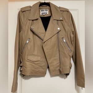 Walter Baker Tan Leather Jacket with Silver Details
